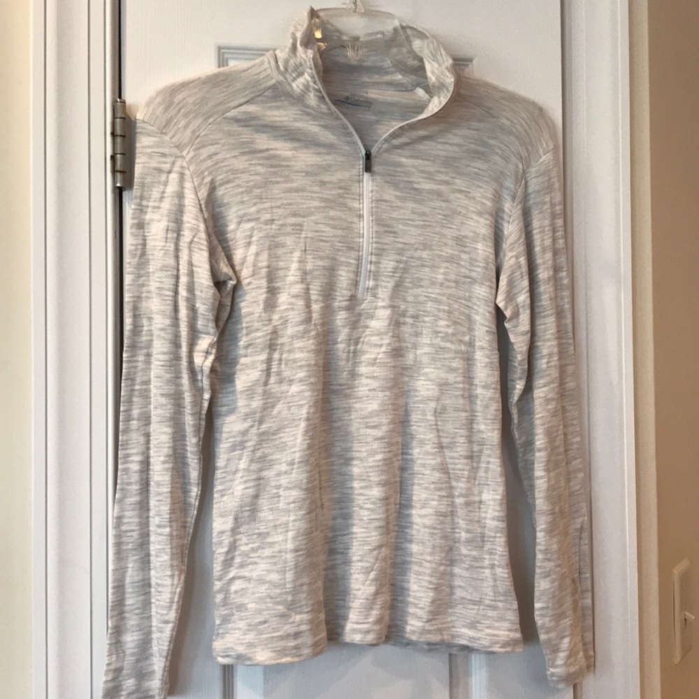 ☁️Columbia Women’s Quarter Zip Gray White Heather Long Sleeve Top - Size Large